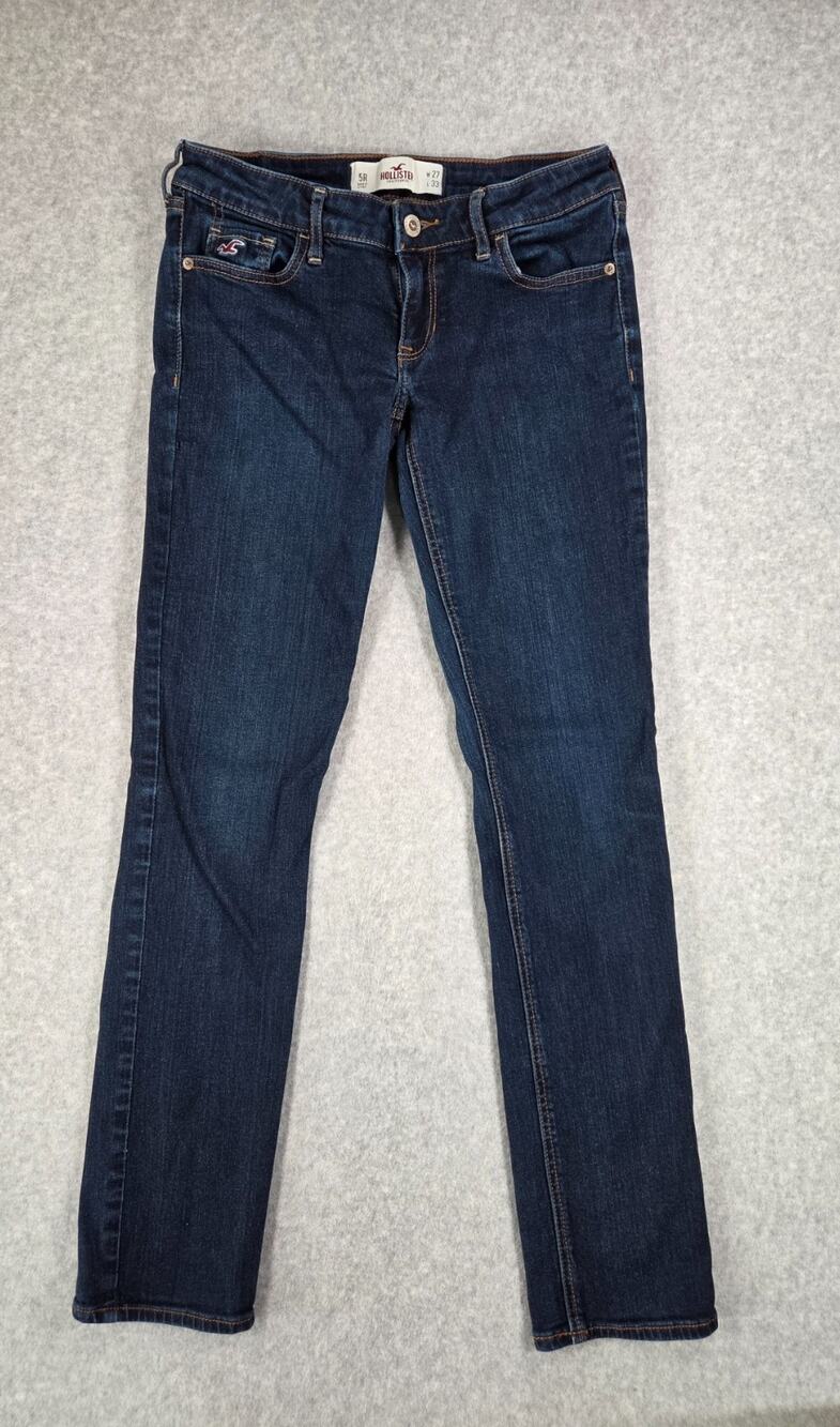 Hollister Low Rise Super Skinny Jeans Dark Wash 5R 27x33 Embroidered Seagull